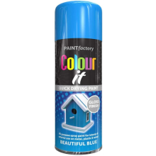 Paint Factory Colour It Spray Paint Gloss Finish Beautiful Blue 400ml x 3