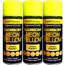 Paint Factory All Purpose Spray Paint Neon Yellow 400ml x 3