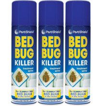 PetShield Bed Bug Killer Treatment Spray 200ML x 3