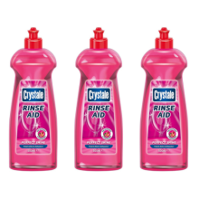 Crystale Dishwasher Rinse Aid, Grapefruit & Pomegranate Dishwasher 500ml x 3