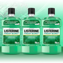 Listerine Antiseptic Mouthwash Fresh Burst 500ml x 3
