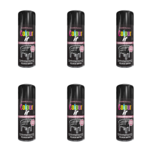 Paint Factory Colour It Satin Black Spray Paint 400ml - Pack of 6