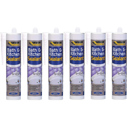 Everbuild Everbuild Bath and Kitchen Acrylic Sealant, White, 290 ml  x 6