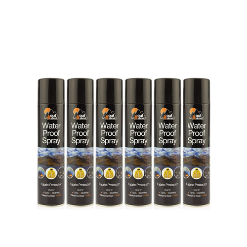 Out & About Waterproof Spray Fabric protector 300ml x 6