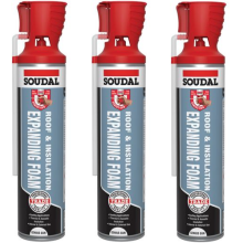 Soudal Roof & Insulation Expanding Foam Genius 600ml x 3