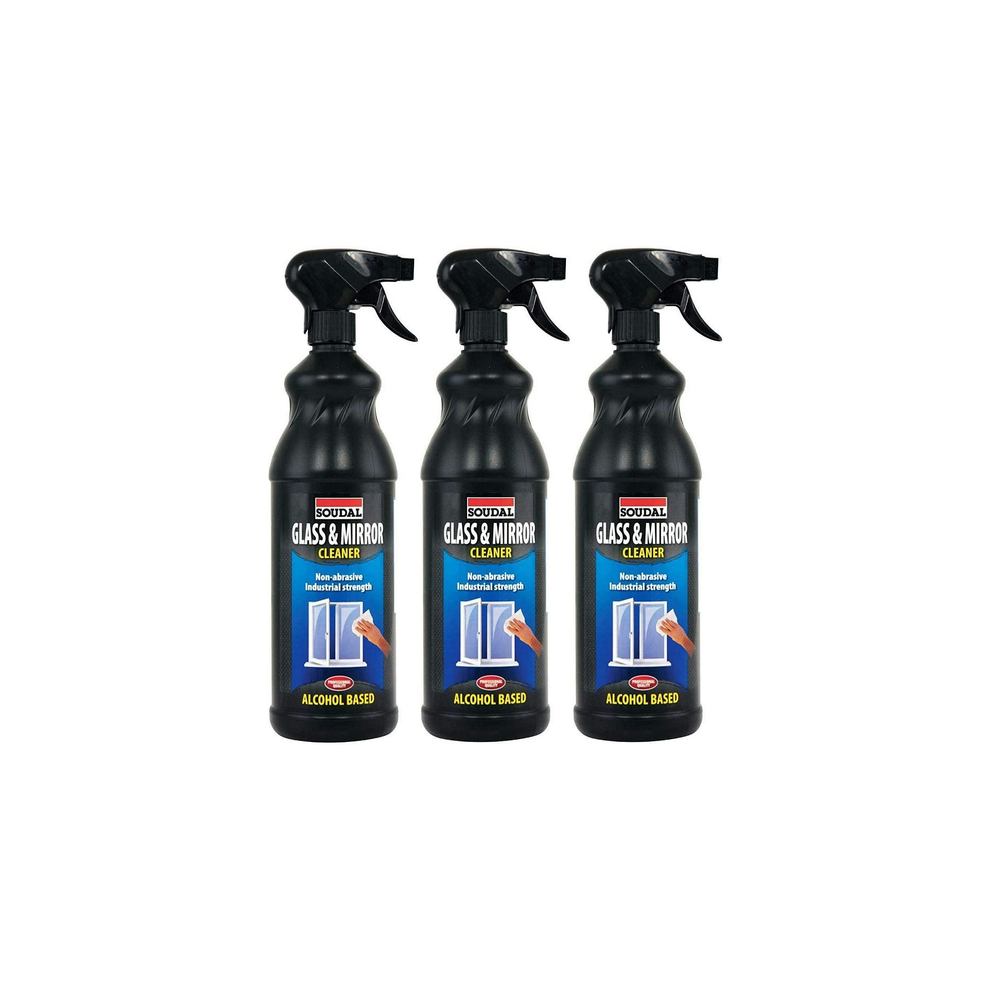 Photos - Glass Cleaner Soudal Professional Glass and Mirror Cleaner Non-Smear Formula 1 Litre x 3 