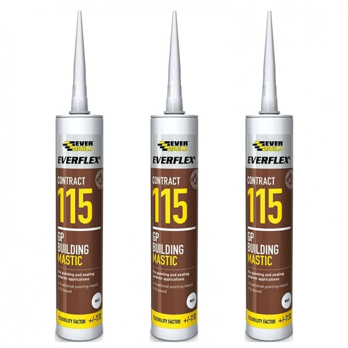 Everbuild Everbuild Everflex 115 Contract GP Building Mastic, Brown, 285ml  x 3 1