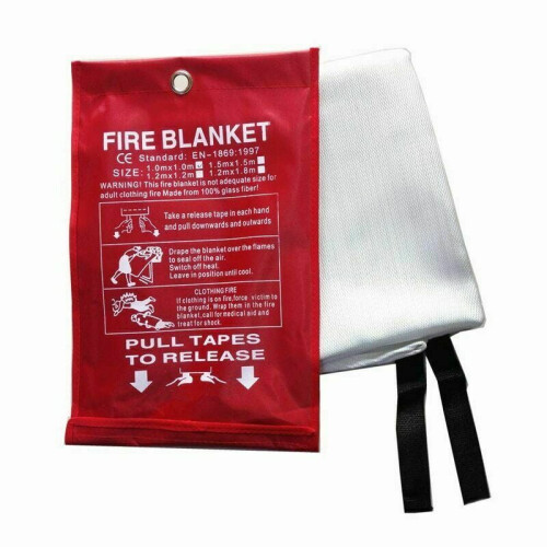 Fire Blanket Emergency Quick-Release Case 1m x 1m x 0.3mm 2