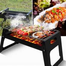 Barbacoa plegable portátil para camping al aire libre.