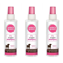 Pride & Groom Dry Doggie Shampoo Raspberry 200ML x 3