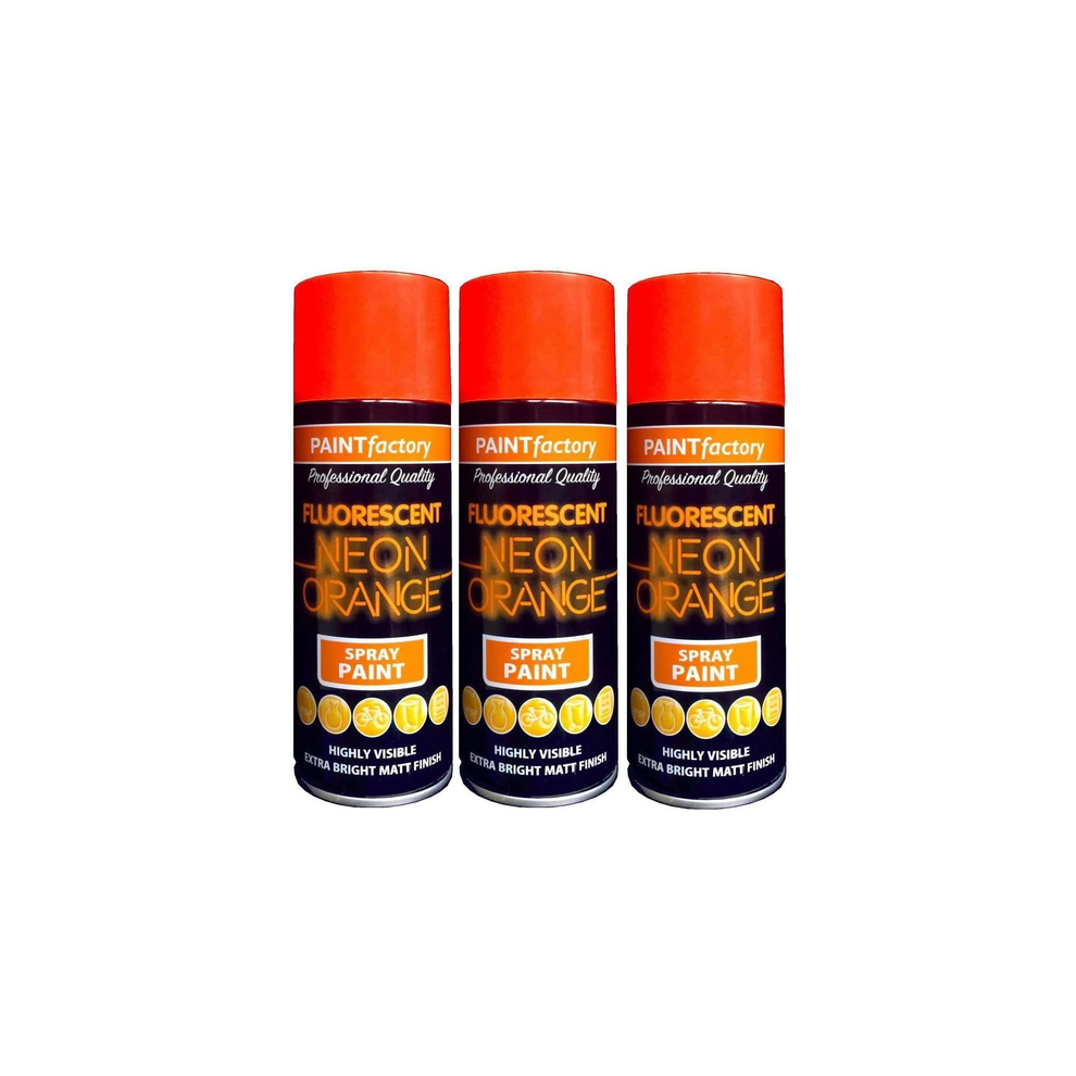Photos - Remote control Paint Factory All Purpose Spray Paint Neon Orange 400ML x 3