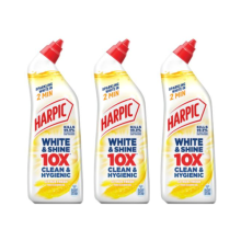 Harpic Toilet Cleaner Bleach White & Shine Citrus Fresh 750ml x 3