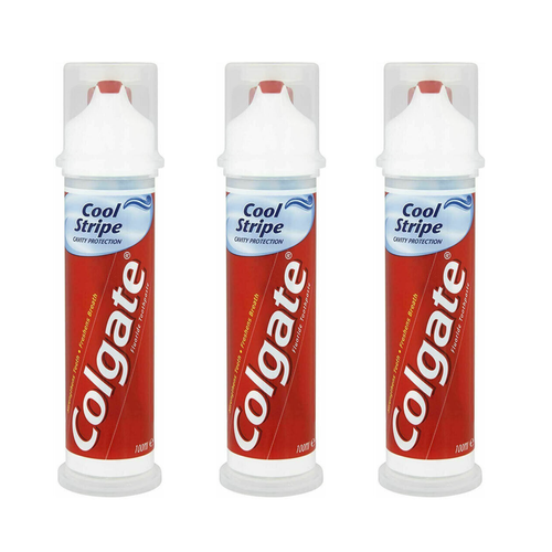 Colgate Colgate Toothpaste Pump Cool Stripe Cavity Protection Fluorid  100ml x 3