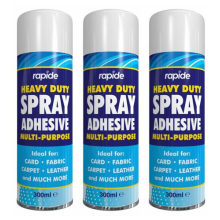 Rapide Heavy Duty Spray Adhesive Multi Purpose For Card, Fabric 300ml x 3