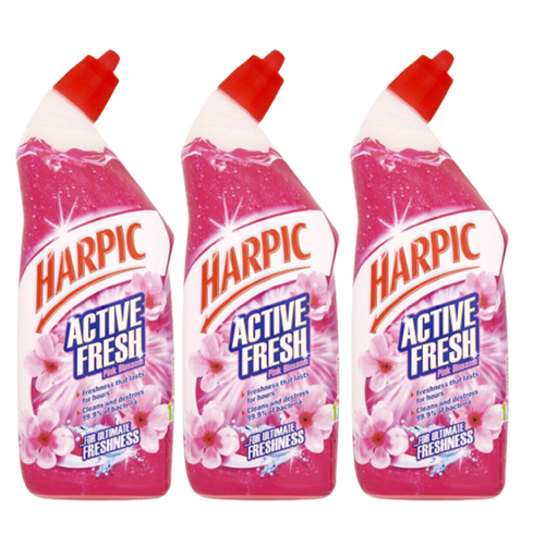Harpic Harpic Active Fresh Pink Blossom 750ml x 3 1