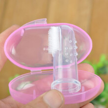 Baby-Zahnbürstenset (4 Zahnbürsten & 4 Etuis), Fingerzahnbürste für Babys