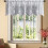 White sheer valance with floral lace pattern, 1 piece 1
