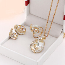 Quinlirra velikonoční prsteny pro ženy výprodej dámská móda diamantový kapka vody páv náhrdelník náušnice třídílná sada