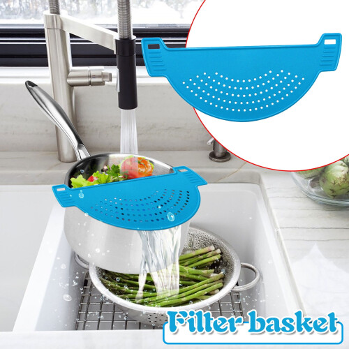 Clip-on Silicone Strainer for Pasta and Grease, 3-Pack