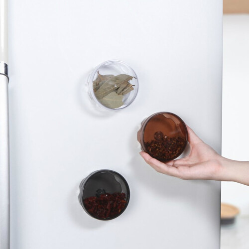 Seasoning Jars Magnetic Wall-Mounted Clear Spice Containers 1