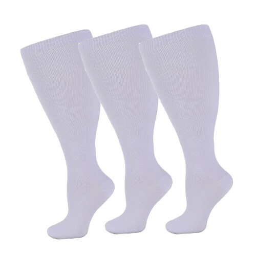 Compression Socks Plus Size 20-30 mmHg Knee High 3 Pairs
