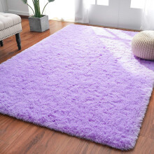 Purple plush shaggy area rug 3x5 ft
