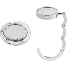 Handbag Hook Metal Foldable Table Desk Holder Silver 2pcs