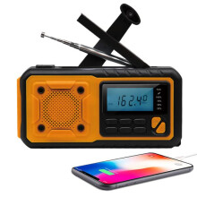 Emergency Radio with Solar Hand Crank and 4000mAh Power Bank