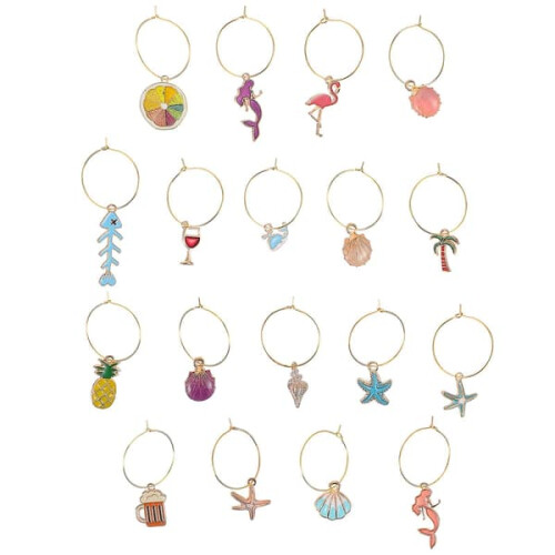 Beach Wedding Wine Glass Charms Animal Shell 18 pcs 2