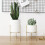Walbest ceramic round planter and metal stand set 6