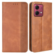 Motorola Moto G84 5G wallet case brown embossed