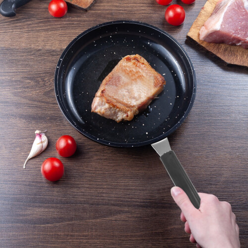Flat Skillet Wok Pot with Detachable Handle 2