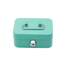 Piggy Bank with Lock and Key Green Mini Cash Box