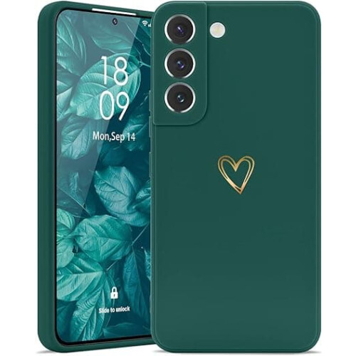Green Samsung S22 case shockproof silicone TPU