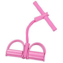 Multifunctionele weerstandsband met 4 buizen, rekbaar en geschikt voor workouts, roze