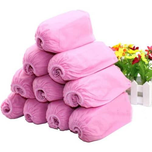 Pink Disposable Shoe Covers Work Protection 50 pcs 2