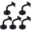 Handrail Brackets Black Stainless Steel 5 pcs 1