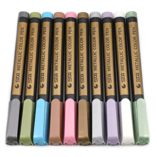Glitter Markers Metallic Round Tip 10-Pack