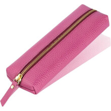 Leather pencil case rose red adult 1 piece