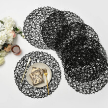 Round Placemats Paper Woven 15 Inch 6 Pack