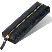 Leather pencil case black adult 1 piece