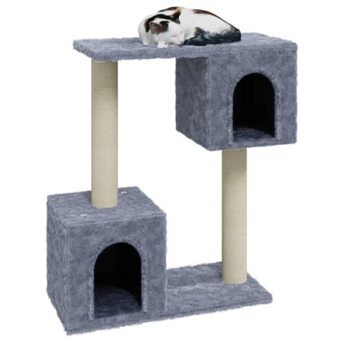 vidaXL 猫树 灯芯绒立柱 浅灰色 60 cm 1