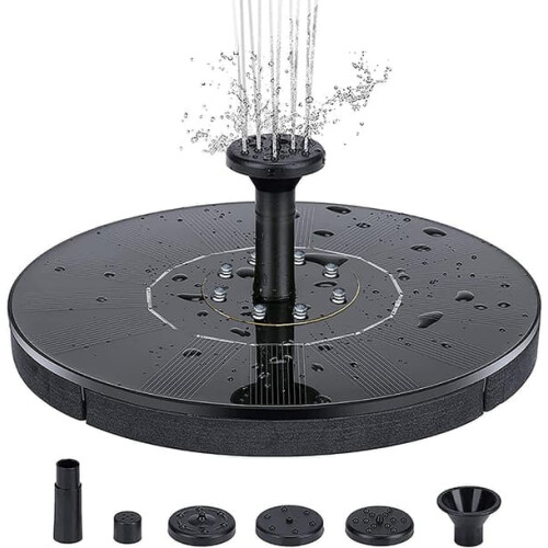 Fontaine solaire avec éclairage LED coloré 18 cm