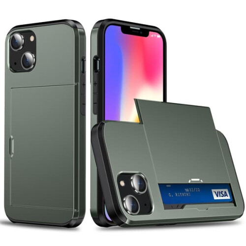 iPhone 15 green case with card slot
