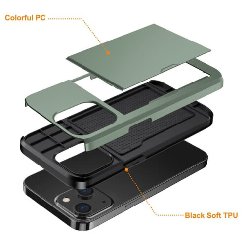iPhone 15 green case with card slot 2