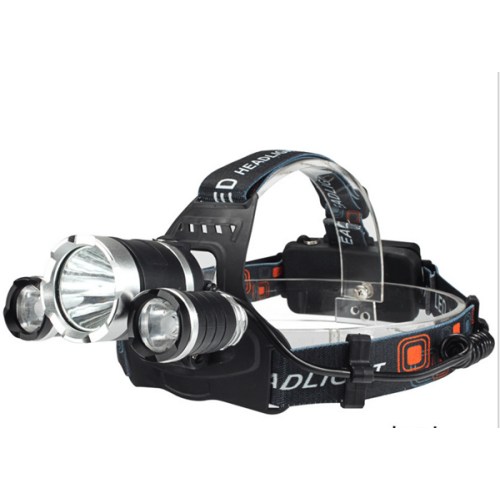 Vanntett hodelykt LED oppladbar 3 lys 1