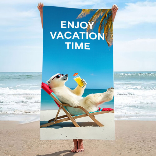 Serviette de plage Djunllk en microfibre anti-sable 80 x 160 cm 1
