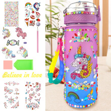 Mermaid Water Bottle Kit for Kids with Stickers