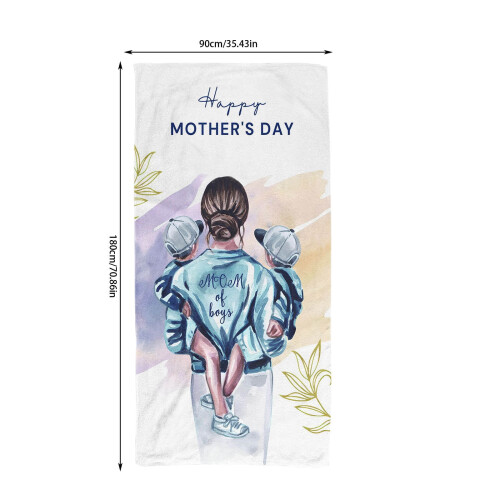 Toalha de praia de microfibra para o Dia das Mães, 90 x 180 cm (35,4 x 70,9 polegadas). 2