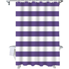Purple and White Striped Shower Curtain 36x72 Inches